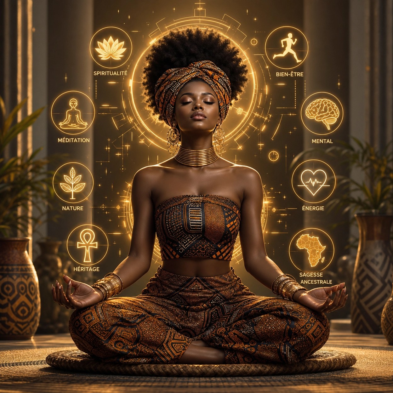 Femme en méditation paisible